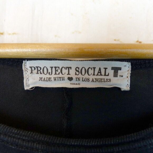 Project Social T Shirt Women S Relax Black Moon Phase Long Sleeve USA Boho Rock - Picture 7 of 11